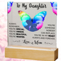 Mother To Daughter Acrylic Square Plaque, Always Remember Your In My Heart Always, Mom Gift, Daughter Gift