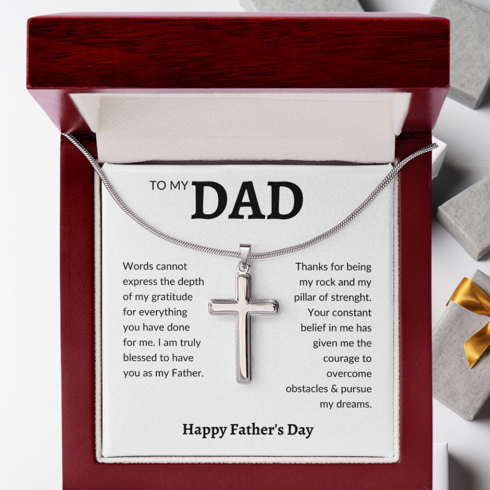 Dad cross, Dad Gift for father Birthday Gift, To my dad necklace, Father necklace for dad