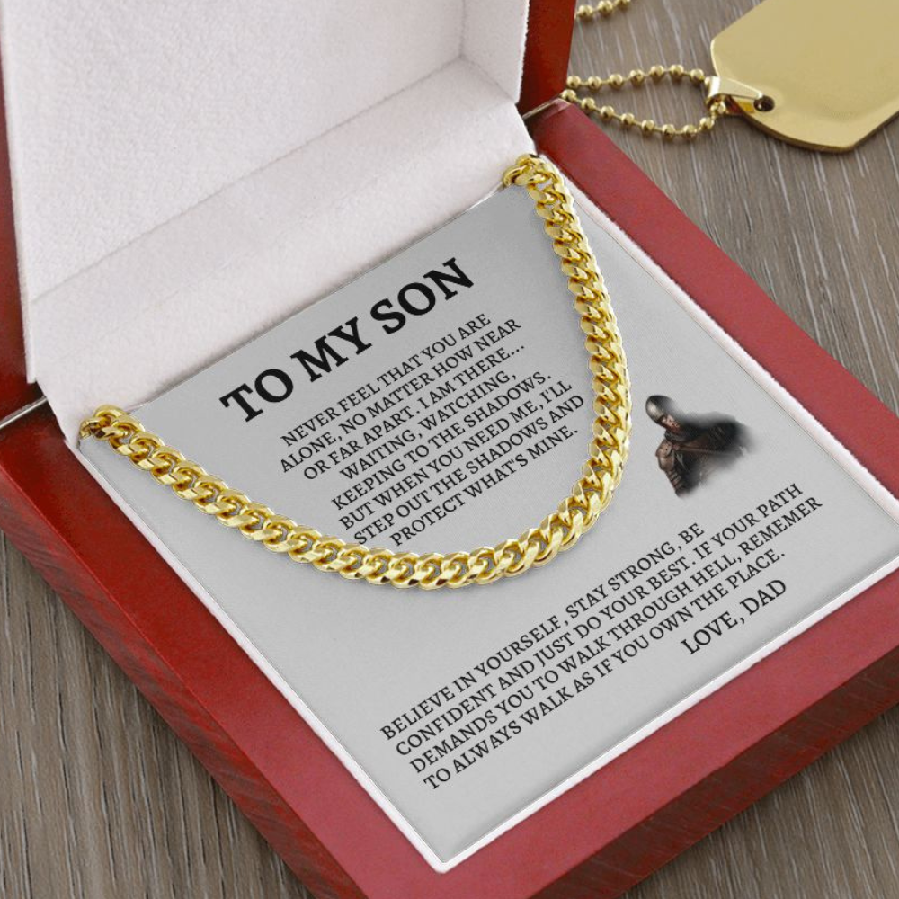 To My Son Cuban Link Chain Gift 💙⛓️