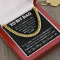 Father's Day Gifts for Dad, To My Dad Cuban Link Chain Necklace, Birthday Gift
