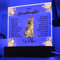 To My Granddaughter | Square Acrylic Plaque | Lion | I Love You