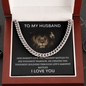 To My Husband | Cuban Link Chain - Lion | I Love You