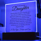 To My Beautiful Daughter Square LED Plaque