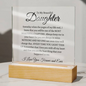 To My Beautiful Daughter Square LED Plaque