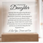 To My Beautiful Daughter Square LED Plaque
