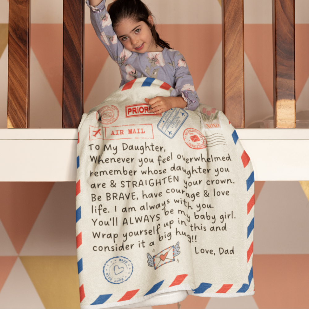 To My Daughter From Dad Air Mail Blanket Premium Sherpa Blanket 50x60