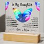 Mother To Daughter Acrylic Square Plaque, Always Remember Your In My Heart Always, Mom Gift, Daughter Gift