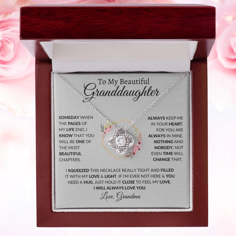 To My Beautiful Granddaughter | Love Knot Necklace | I Will Love You Always