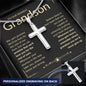 Grandson, Never Give Up Cross Necklace Remember whose grandson you are & never give up