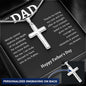 Personalized Engraving Dad cross, Dad Gift for father Birthday Gift, To my dad necklace