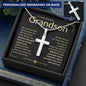 Grandson, Never Give Up Cross Necklace Remember whose grandson you are & never give up