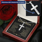Grandson, Never Give Up Cross Necklace Remember whose grandson you are & never give up