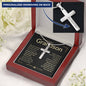 Grandson, Never Give Up Cross Necklace Remember whose grandson you are & never give up