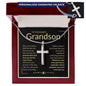 Grandson, Never Give Up Cross Necklace Remember whose grandson you are & never give up