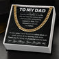 Father's Day Gifts for Dad, To My Dad Cuban Link Chain Necklace, Birthday Gift