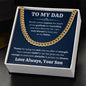 To My Dad Cuban Link Chain Necklace Gift, Father Necklace, Father's Day Gifts for Dad from Son, Custom Gifts for Father