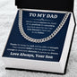 To My Dad Cuban Link Chain Necklace Gift, Father Necklace, Father's Day Gifts for Dad from Son, Custom Gifts for Father