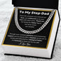 Bonus Dad Gift, To My Step Dad necklace, Step Dad Gift, Step Dad Cuban Link Chain, Step Father Gift, Gift For Step Dad, Christmas gift