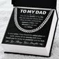 Father's Day Gifts for Dad, To My Dad Cuban Link Chain Necklace, Birthday Gift
