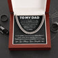 Father's Day Gifts for Dad, To My Dad Cuban Link Chain Necklace, Birthday Gift