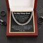 Bonus Dad Gift, To My Step Dad necklace, Step Dad Gift, Step Dad Cuban Link Chain, Step Father Gift, Gift For Step Dad, Christmas gift