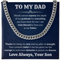 To My Dad Cuban Link Chain Necklace Gift, Father Necklace, Father's Day Gifts for Dad from Son, Custom Gifts for Father