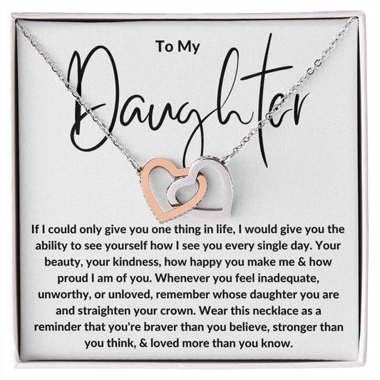 To My Daughter Necklace, Mother Daughter Gifts, Daughter Necklace, Daughter Gift, Daughter Necklace From Dad, Heart Shaped Necklace