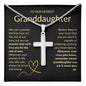 Granddaughter, Never Give Up - Cross Necklace - Remember whose Granddaughter you are & never give up