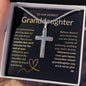 Granddaughter, Never Give Up - Cross Necklace - Remember whose Granddaughter you are & never give up
