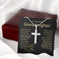 Granddaughter, Never Give Up - Cross Necklace - Remember whose Granddaughter you are & never give up