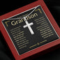 Grandson, Never Give Up - Cross Necklace - Remember whose grandson you are & never give up