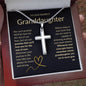 Granddaughter, Never Give Up - Cross Necklace - Remember whose Granddaughter you are & never give up
