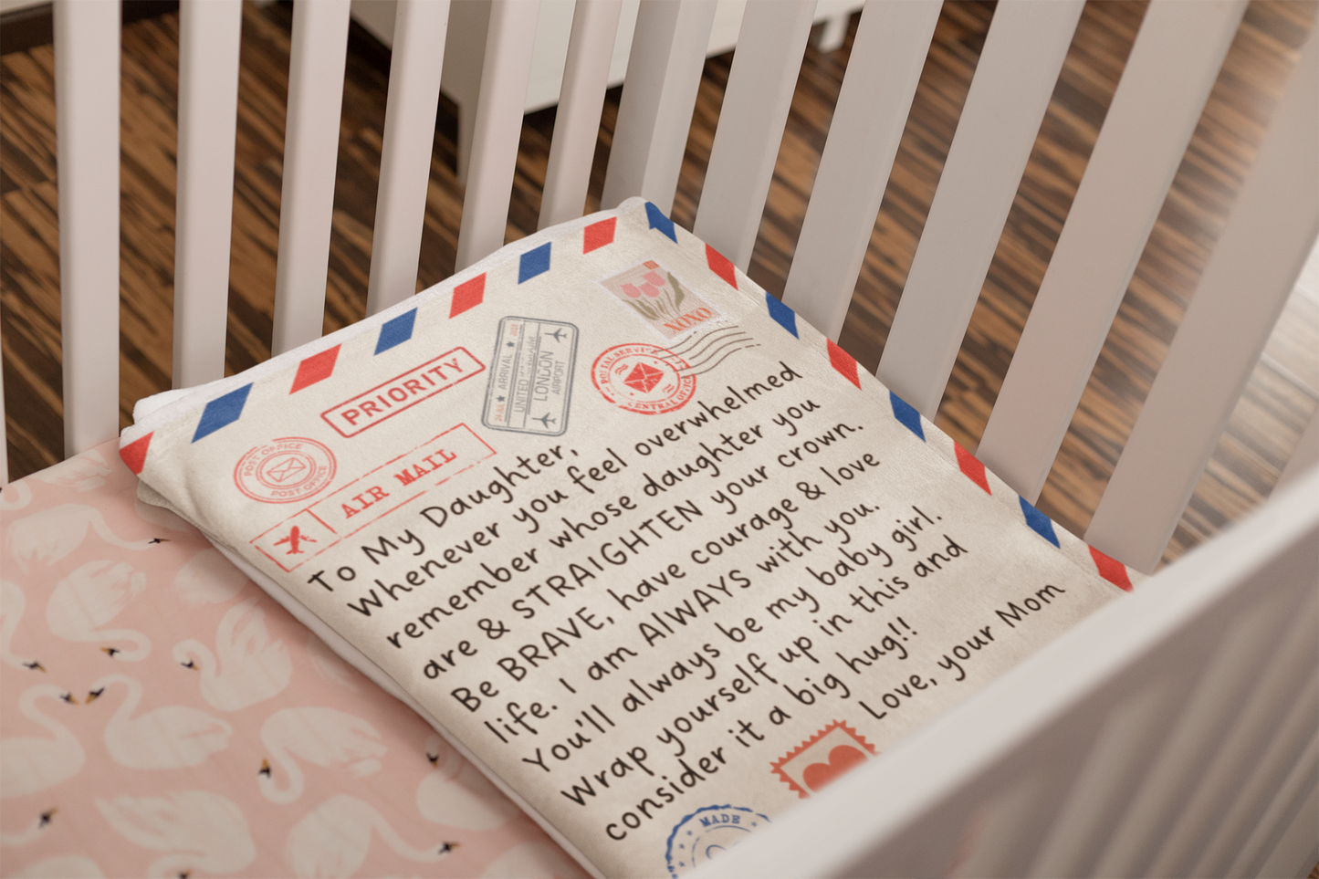 To My Daughter Air Mail Blanket From Mom Premium Sherpa Blanket 50x60