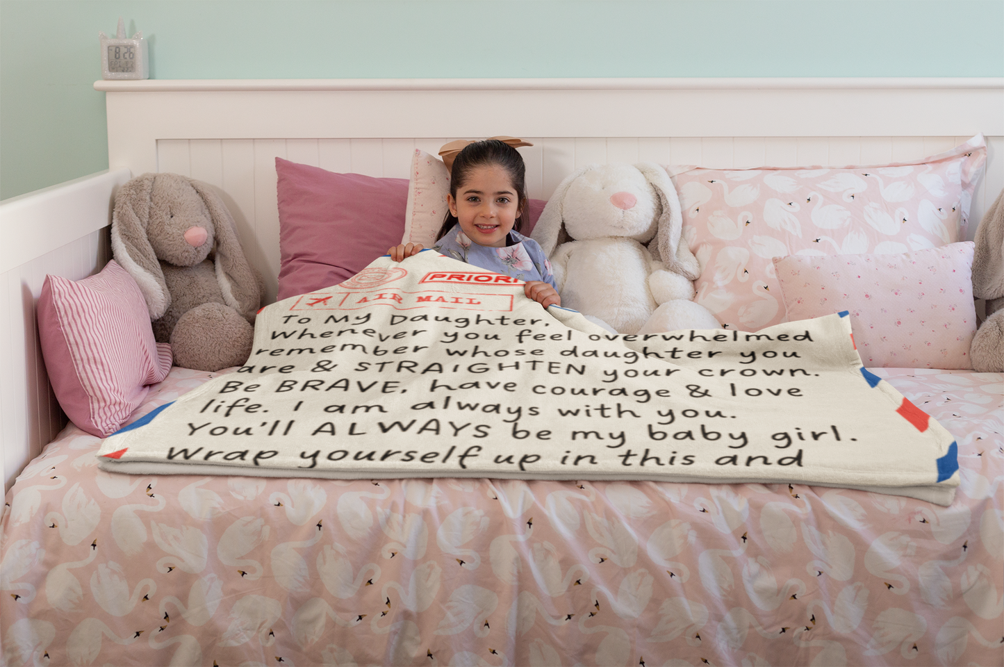 To My Daughter From Dad Air Mail Blanket Premium Sherpa Blanket 50x60