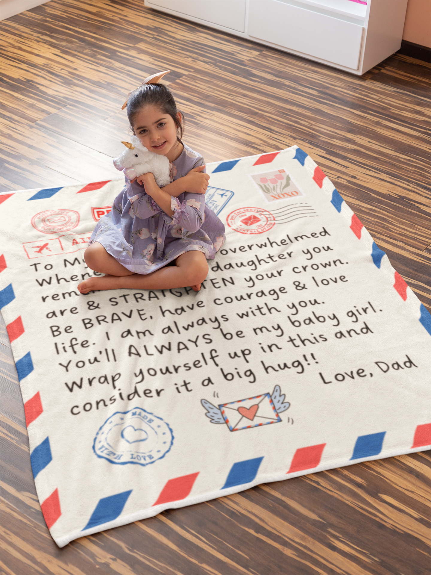 To My Daughter From Dad Air Mail Blanket Premium Sherpa Blanket 50x60