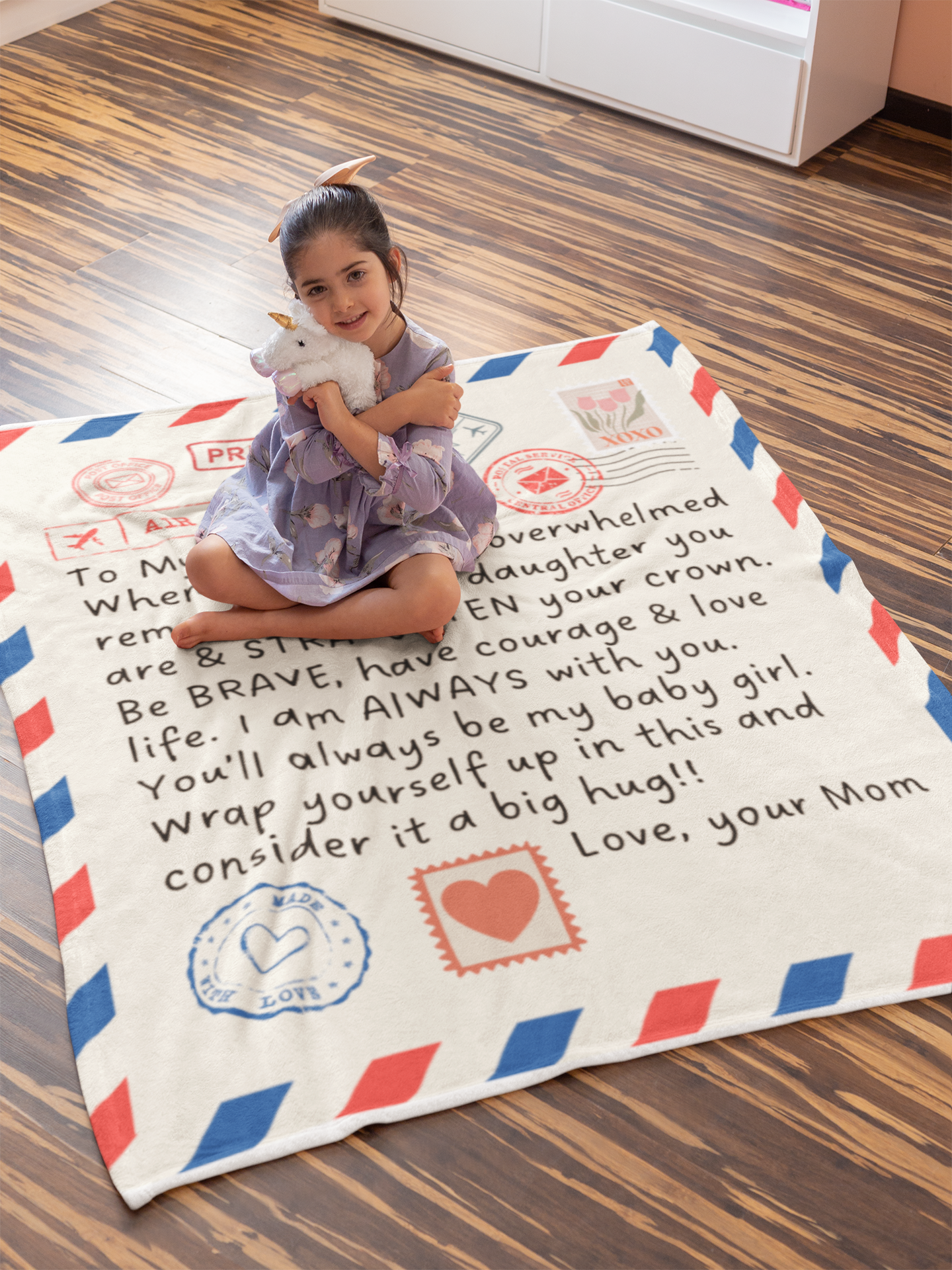 To My Daughter Air Mail Blanket From Mom Premium Sherpa Blanket 50x60