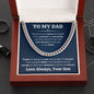 To My Dad Cuban Link Chain Necklace Gift, Father Necklace, Father's Day Gifts for Dad from Son, Custom Gifts for Father