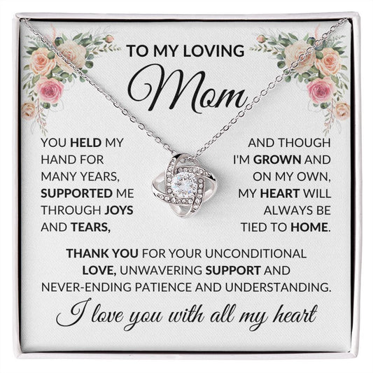 To My Loving Mom | Love Knot Necklace | I Love You With All My Heart