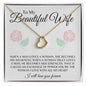 To My Beautiful Wife | Delicate Heart Necklace | I will Love You Forever