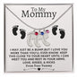 To My Mommy | Engraved Baby Feet with Birthstone | From Your Tummy