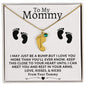 To My Mommy | Engraved Baby Feet with Birthstone | From Your Tummy
