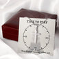 Time To Pray | Stainless Steel Cross Necklace | Pray Without Ceasing 1 Thes 5:17