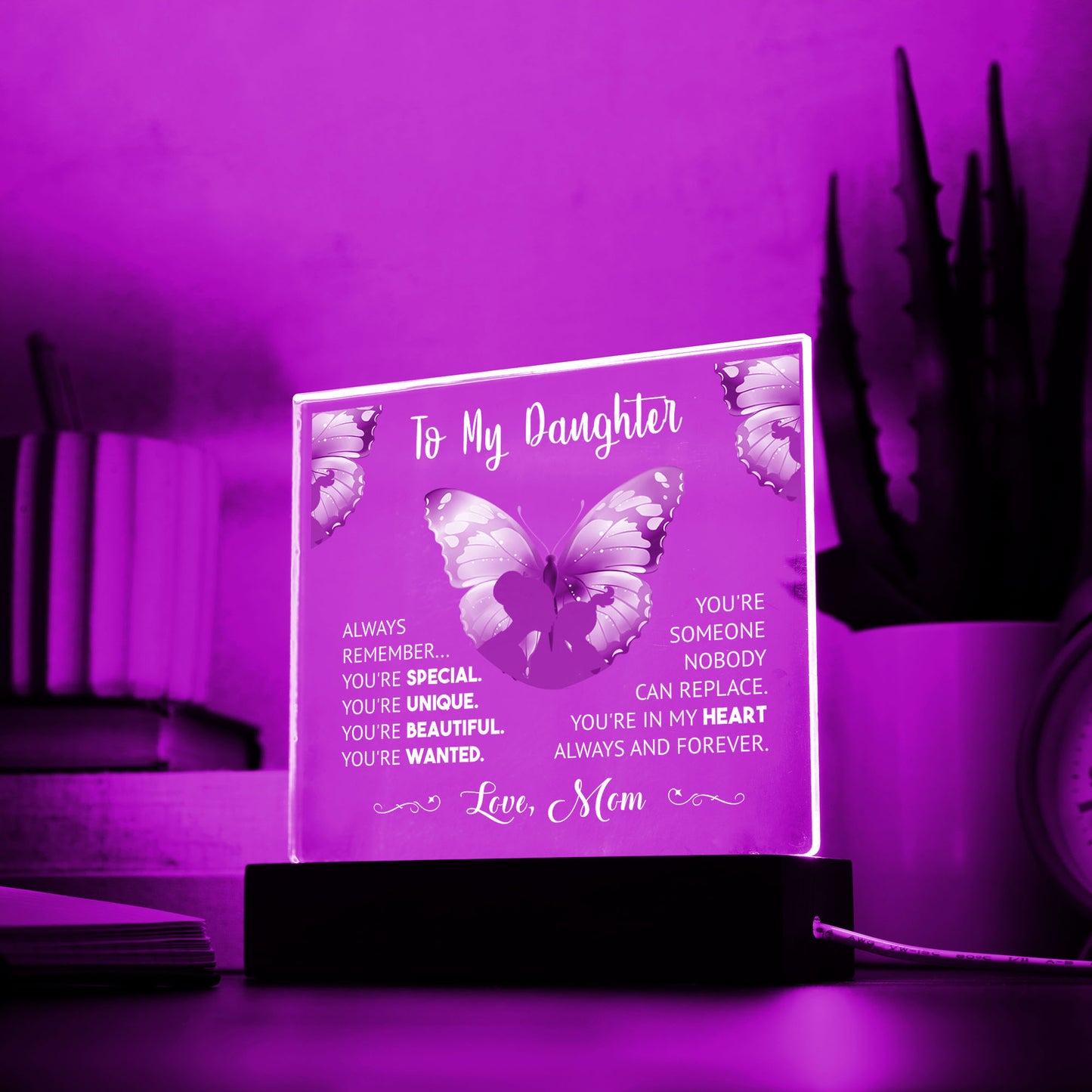 Mother to Daughter Acrylic Plaque – Always in My Heart