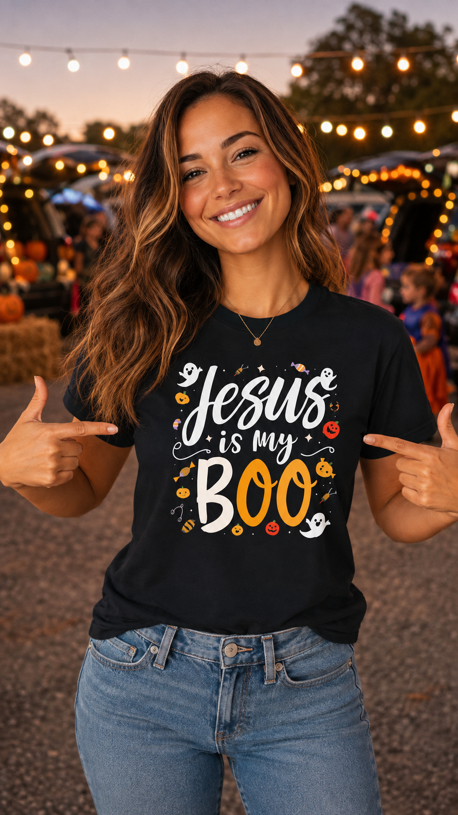 Jesus Is My Boo 👻✨ | Christian Faith Halloween T-Shirt – Cute Fall Graphic Unisex Tee