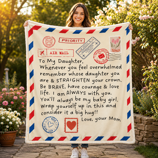 To My Daughter Air Mail Blanket From Mom Premium Sherpa Blanket 50x60