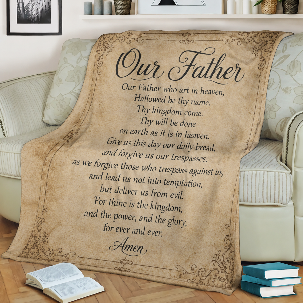 The Lord's Prayer Sherpa Blanket | Christian Faith Throw | 50x60