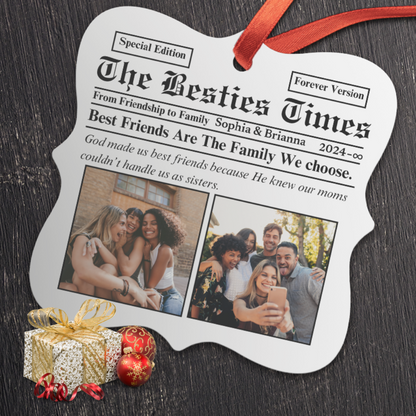 Besties Times | Best Friends Forever | Personalized Christmas Ornament