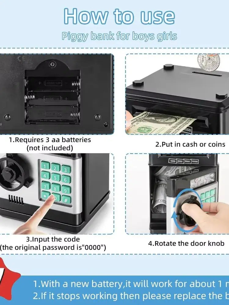 Cliksenz SmartBank™ – Kids ATM Savings Bank & Electronic Deposit Box | Fun Birthday & Holiday Gift