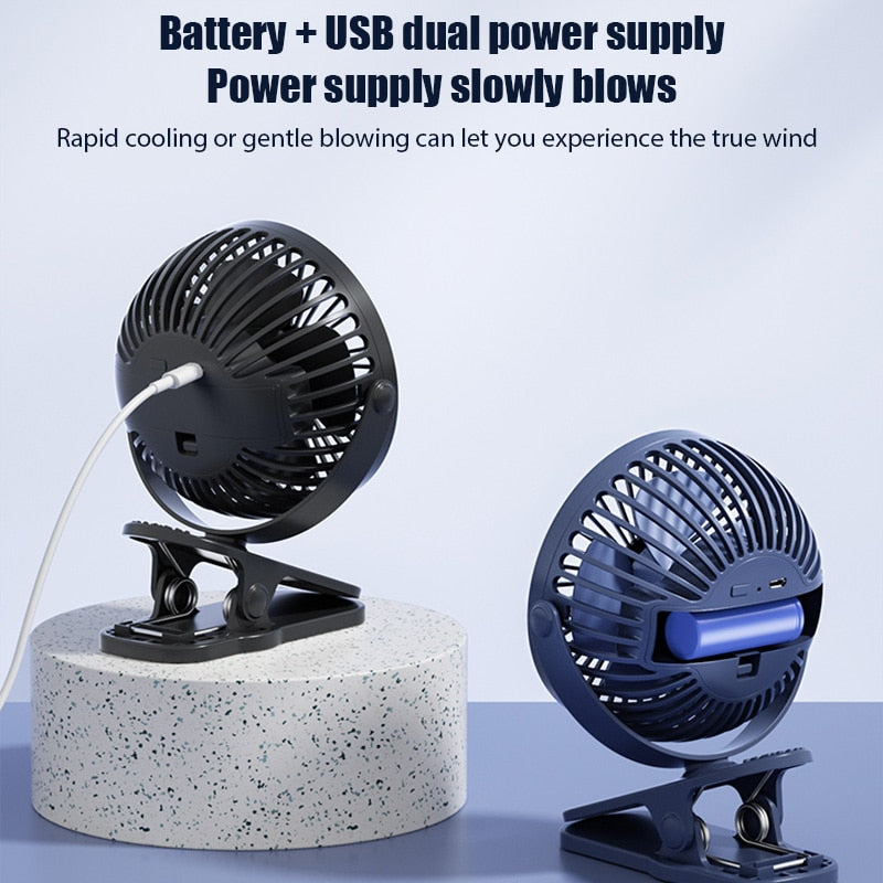 Rechargeable Clip-on Portable Mini Desk Fan