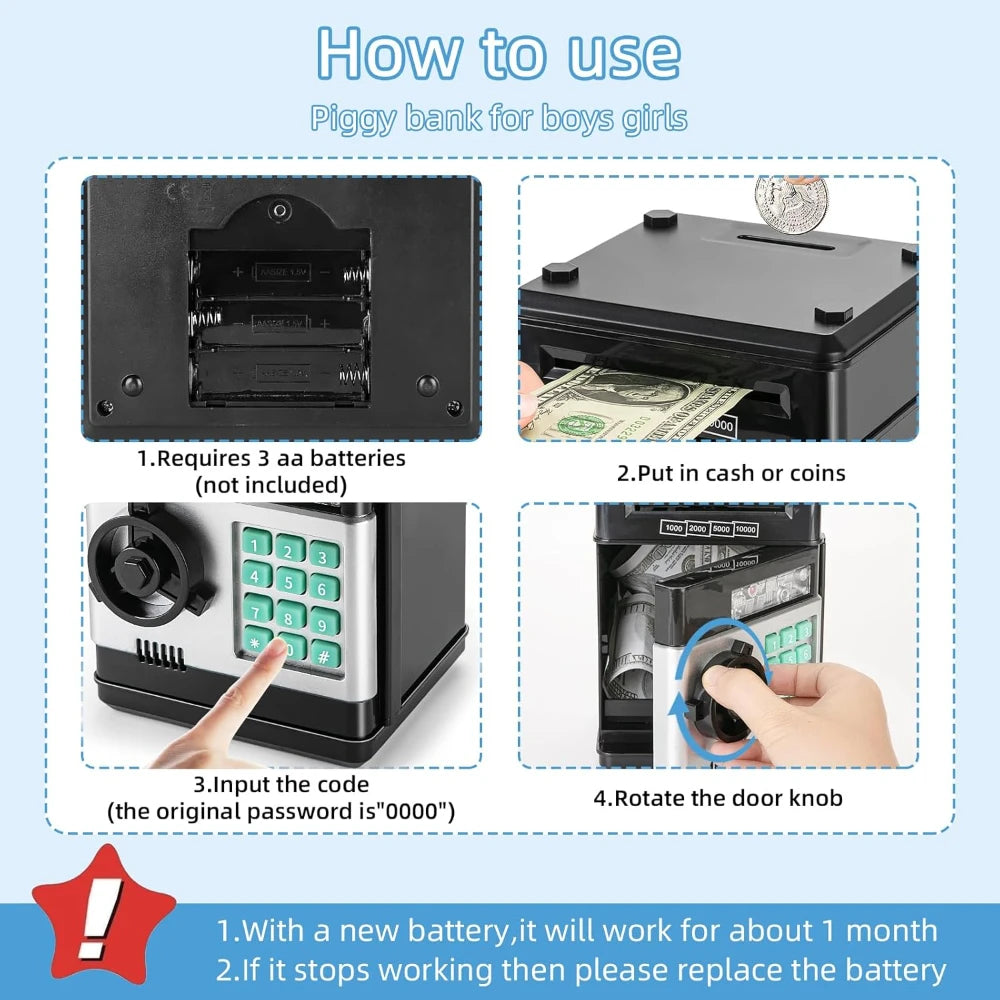 Cliksenz SmartBank™ – Kids ATM Savings Bank & Electronic Deposit Box | Fun Birthday & Holiday Gift